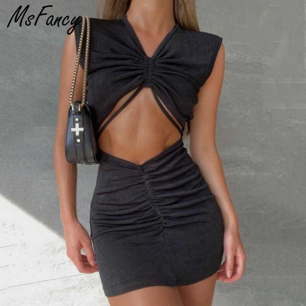 msfancy summer shirring mini dress women v-neck sleeveless robe femme vintage black badycon vestidos 210604, Black;gray
msfancy summer shirring mini dress women v-neck sleeveless robe femme vintage black badycon vestidos 210604, Black;gray