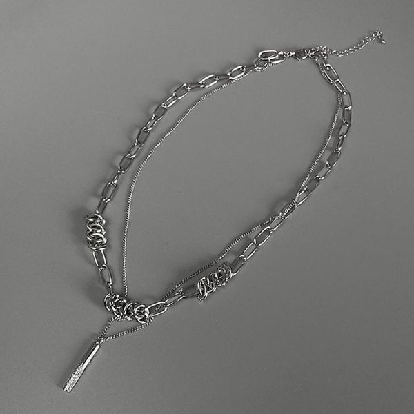 chains simple necklace for women men with cubic zirconia strip layered double layer necklaces personality clavicle chain pendant gift, Silver
chains simple necklace for women men with cubic zirconia strip layered double layer necklaces personality clavicle chain pendant gift, Silver