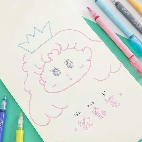 gel pens rowboe cute stationery double line pen two-color bright shiny hand-painted graffiti account card supplies
gel pens rowboe cute stationery double line pen two-color bright shiny hand-painted graffiti account card supplies