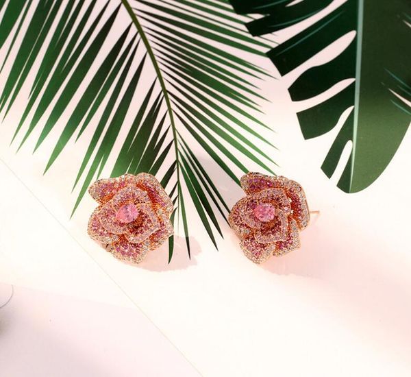 all-match inlaid pink crystal zircon earrings simple rose camellia elegant women fine ear jewelry stud, Golden;silver
all-match inlaid pink crystal zircon earrings simple rose camellia elegant women fine ear jewelry stud, Golden;silver