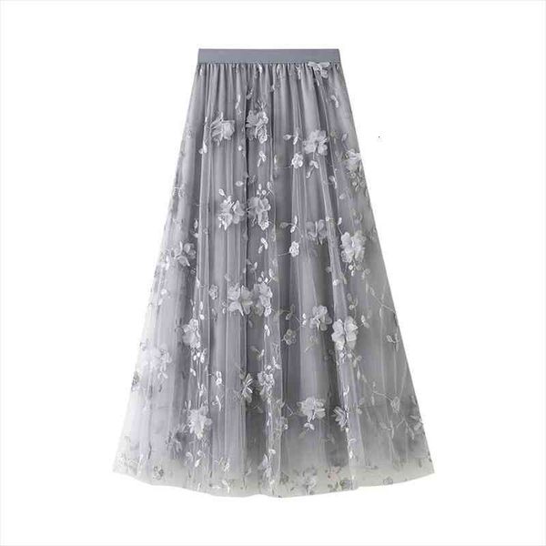 women skirt long tulle skirt elegant fashion casual high waist 3d flower embroidery solid color midi swing for women, Black
women skirt long tulle skirt elegant fashion casual high waist 3d flower embroidery solid color midi swing for women, Black