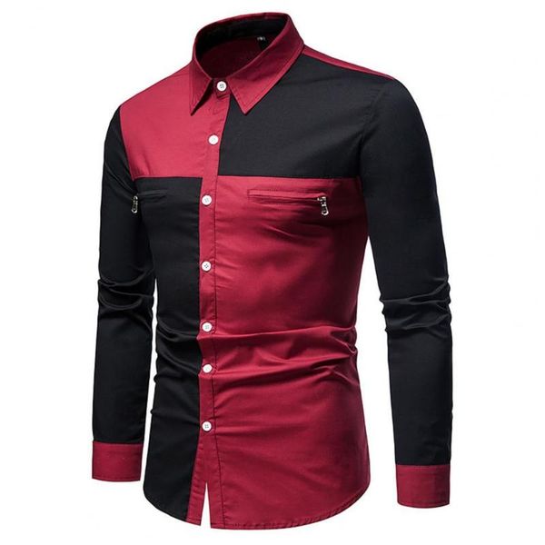 men's casual shirts men patchwork long sleeve zipper design turn-down collar buttons business shirt fashionable streetwear 2021, White;black
men's casual shirts men patchwork long sleeve zipper design turn-down collar buttons business shirt fashionable streetwear 2021, White;black