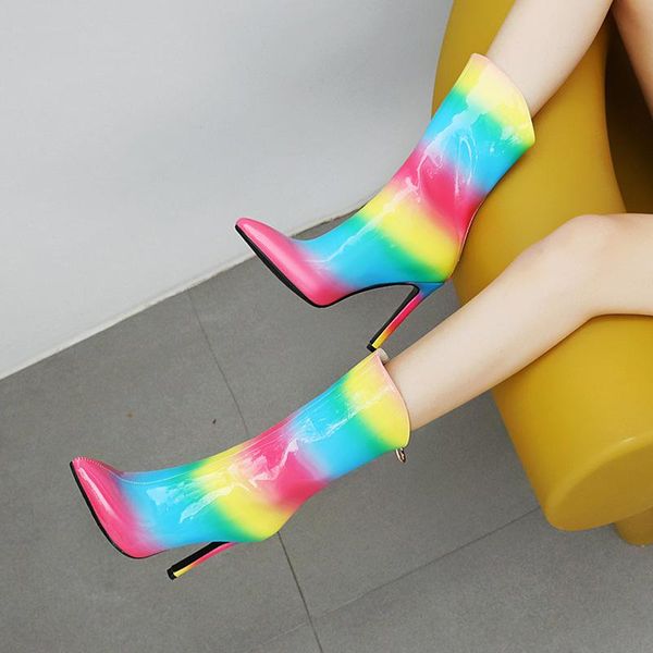 boots colorful women's high heels pointed toe ankle shoes for women back zipper thin female fashion lady party botas, Black
boots colorful women's high heels pointed toe ankle shoes for women back zipper thin female fashion lady party botas, Black