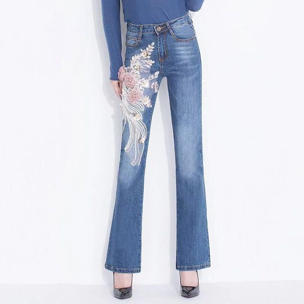 women's jeans betikama beautiful flower embroidered flares women indie folk skinny denim pants stretch push up femme, Blue
women's jeans betikama beautiful flower embroidered flares women indie folk skinny denim pants stretch push up femme, Blue
