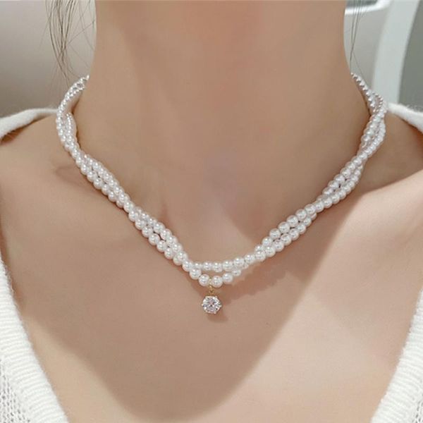chains masa korean double layer retro pearl necklace fashion pendant french romantic simple jewelry 2021, Silver
chains masa korean double layer retro pearl necklace fashion pendant french romantic simple jewelry 2021, Silver