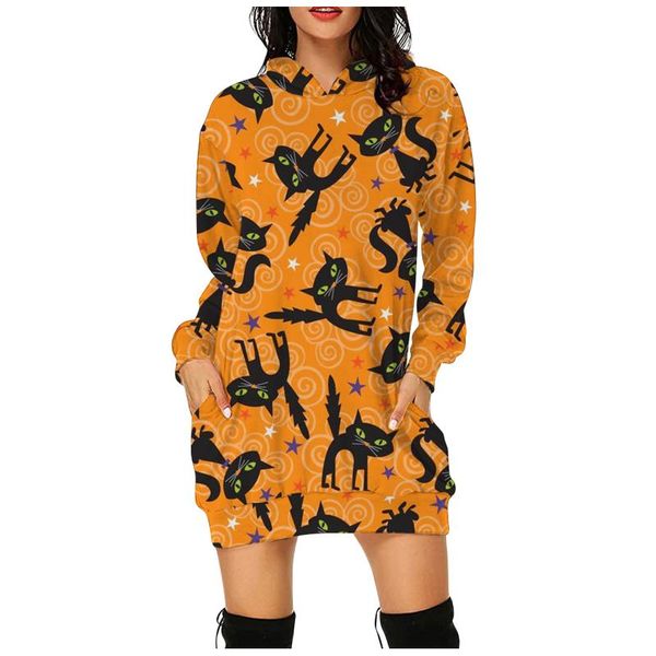 women's hoodies & sweatshirts fashion halloween hoodie bag hip casual long sleeve pocket print x-long dress 2021 est high quality, Black
women's hoodies & sweatshirts fashion halloween hoodie bag hip casual long sleeve pocket print x-long dress 2021 est high quality, Black