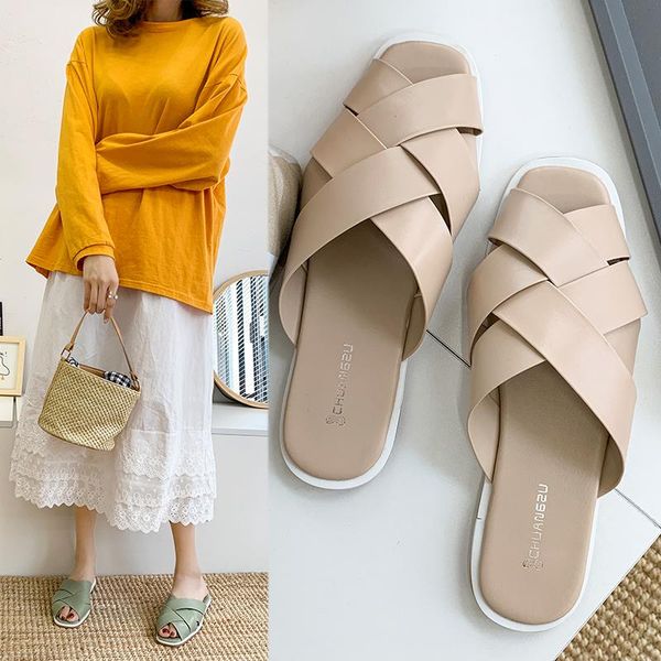 slippers 2021 summer flat female fish mouth solid leather women shoes woman slides hollow vacation beach plus size, Black
slippers 2021 summer flat female fish mouth solid leather women shoes woman slides hollow vacation beach plus size, Black