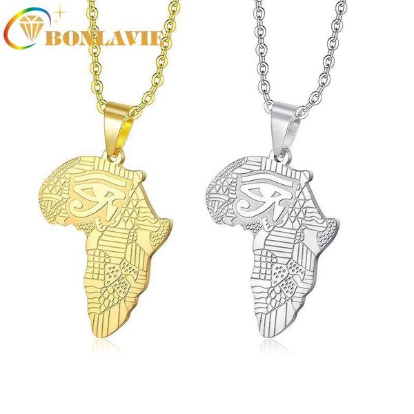 pendant necklaces bonlavie jewelry creative personality men's stainless steel necklace horus eye africa map, Silver
pendant necklaces bonlavie jewelry creative personality men's stainless steel necklace horus eye africa map, Silver