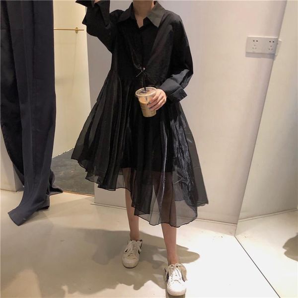 casual dresses sweet patchwork mash turn-down collar full white loose knee-length dress women's clothing spring and autumn korean style, Black;gray
casual dresses sweet patchwork mash turn-down collar full white loose knee-length dress women's clothing spring and autumn korean style, Black;gray