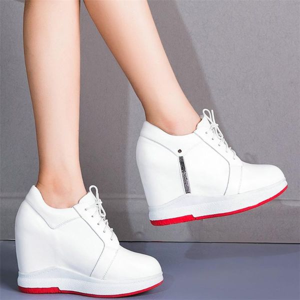 fashion sneakers women lace up genuine leather wedges high heel motorcycle boots female low round toe platform pumps shoes, Black
fashion sneakers women lace up genuine leather wedges high heel motorcycle boots female low round toe platform pumps shoes, Black