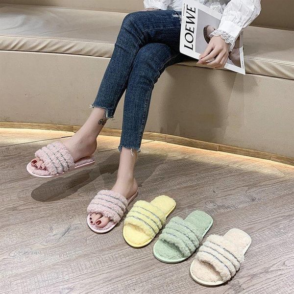 slippers crystal faux fur winter fashion women warm shoes woman slip on flat female slides plus size, Black
slippers crystal faux fur winter fashion women warm shoes woman slip on flat female slides plus size, Black