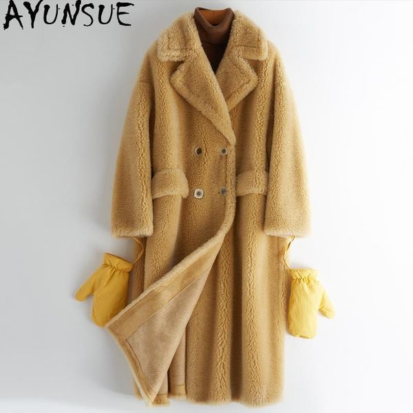 women's fur & faux ayunsue real coat winter jacket women 2021 sheep shearing 100% wool womens coats luxury clothes large size kl-085, Black
women's fur & faux ayunsue real coat winter jacket women 2021 sheep shearing 100% wool womens coats luxury clothes large size kl-085, Black