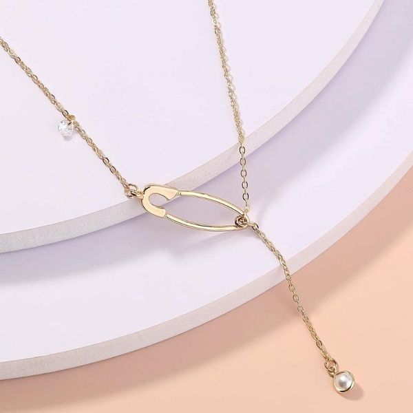 chains 316l stainless steel paper clip pin pendant necklace for women simple charms clavicle chain choker jewelry, Silver
chains 316l stainless steel paper clip pin pendant necklace for women simple charms clavicle chain choker jewelry, Silver