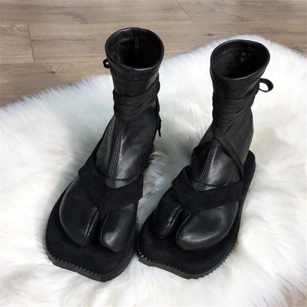 boots fashion design women ankle split toe flat sock soft leather straps military boot autumn winter shoes woman, Black
boots fashion design women ankle split toe flat sock soft leather straps military boot autumn winter shoes woman, Black