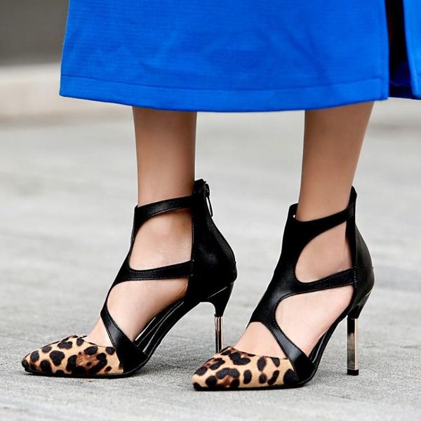 leopard gladiator sandals women super high heel t tied cut out pointed toe party nightclub date rome shoes 34-43, Black
leopard gladiator sandals women super high heel t tied cut out pointed toe party nightclub date rome shoes 34-43, Black