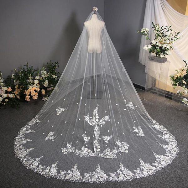 bridal veils real pos long lace wedding veil 3.8 meters white ivory blusher applique bride headpiece accessories, Black
bridal veils real pos long lace wedding veil 3.8 meters white ivory blusher applique bride headpiece accessories, Black