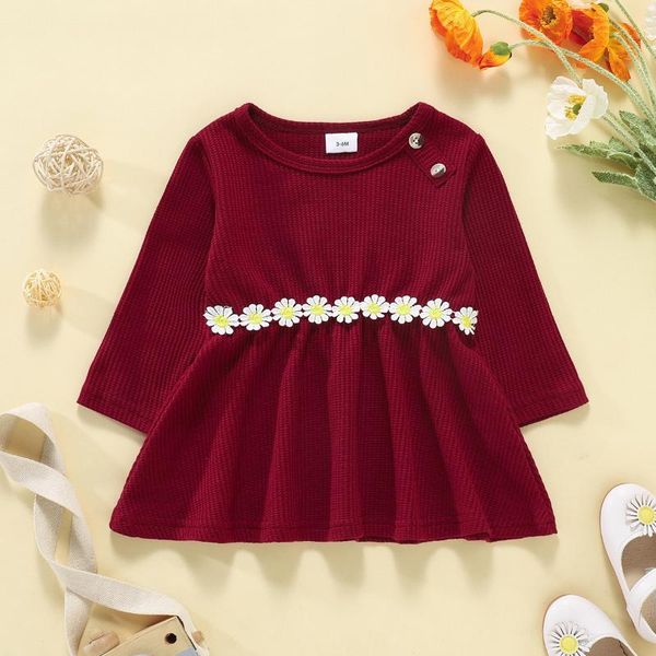 girl's dresses spring autumn baby girls dress 2021 fashion solid color long-sleeve flower decoration princess cute clothes 0-24m, Red;yellow
girl's dresses spring autumn baby girls dress 2021 fashion solid color long-sleeve flower decoration princess cute clothes 0-24m, Red;yellow