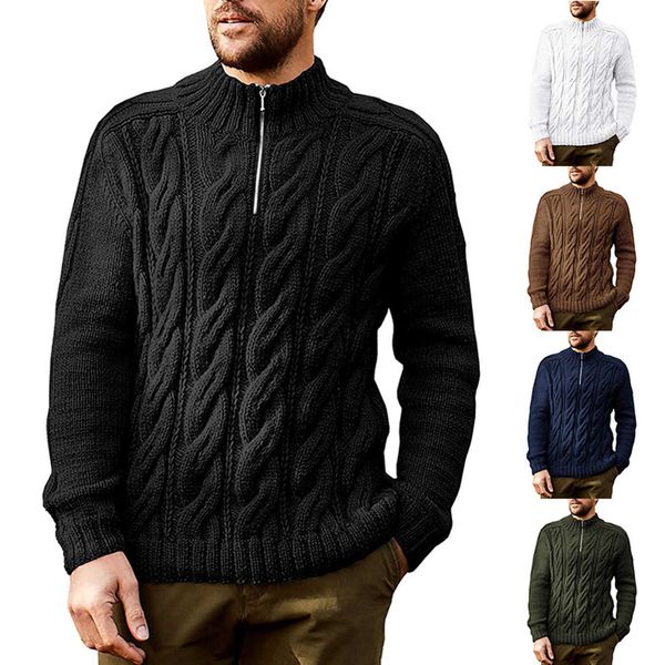 men's long sleeve high neck sweater, solid color, custom zipper design, new 2022, White;black
men's long sleeve high neck sweater, solid color, custom zipper design, new 2022, White;black