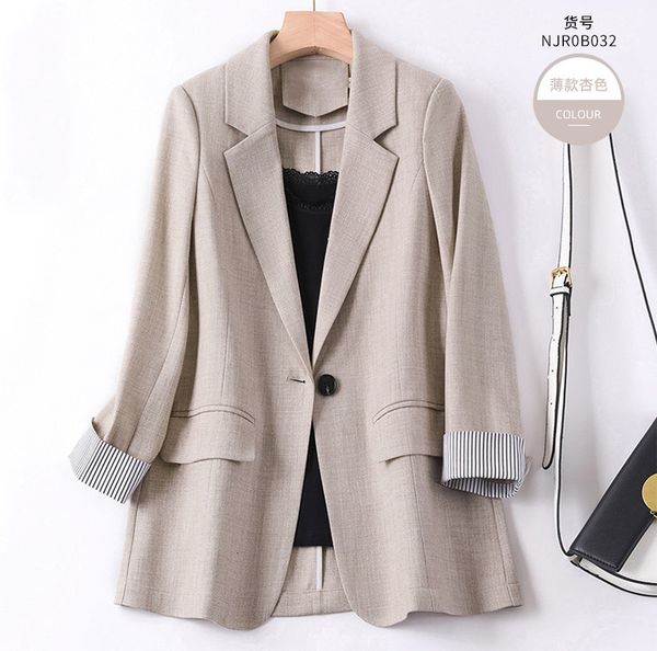 luxury ets coat women's thin 2021 beige korean small suit casual spring and autumn, Black;brown
luxury ets coat women's thin 2021 beige korean small suit casual spring and autumn, Black;brown