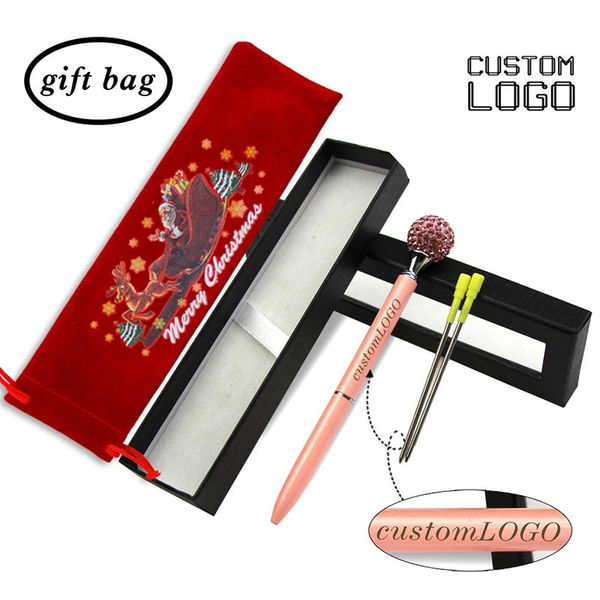 ballpoint pens christmas gift customized logo diamond year students stationery ball metal rotating pen text with box bag, Blue;orange
ballpoint pens christmas gift customized logo diamond year students stationery ball metal rotating pen text with box bag, Blue;orange