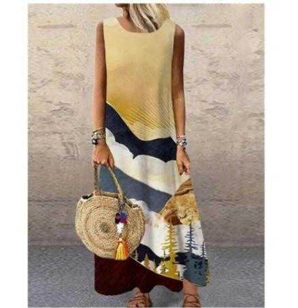 sundress women summer dress 2021 elegant dress casual o neck loose sleeveless printed floral long maxi dresses y1006, Black;gray
sundress women summer dress 2021 elegant dress casual o neck loose sleeveless printed floral long maxi dresses y1006, Black;gray