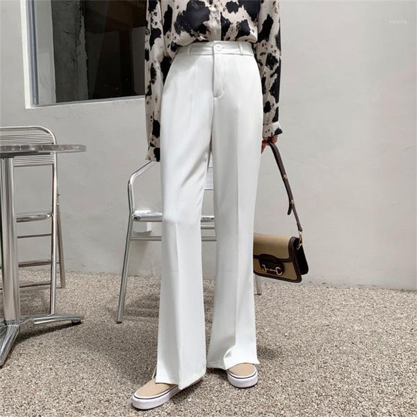 women's pants & capris hzirip 2021 plus size xs-xl flare summer loose chic split high waist slim fashion ol office lady trousers, Black;white
women's pants & capris hzirip 2021 plus size xs-xl flare summer loose chic split high waist slim fashion ol office lady trousers, Black;white