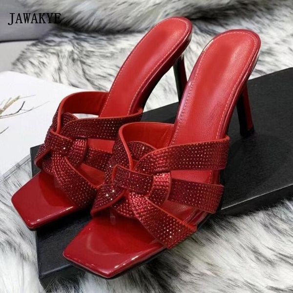 slippers crystal woven high heel runway women open toe diamond banquet slides stone pattern party bride sandals mules, Black
slippers crystal woven high heel runway women open toe diamond banquet slides stone pattern party bride sandals mules, Black
