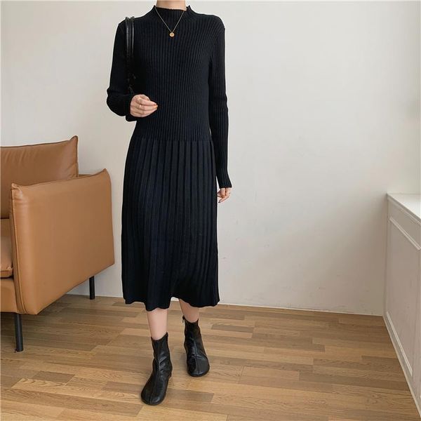 casual dresses women long sleeve knitted dress over-the-knee a line bodycon winter ladies elegant solid slim streetwear midi vestidos, Black;gray
casual dresses women long sleeve knitted dress over-the-knee a line bodycon winter ladies elegant solid slim streetwear midi vestidos, Black;gray