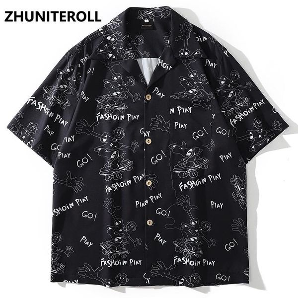 summer vintage shirt streetwear men cartoon boy print hawaiian beach harajuku short sleeve hip hop aloha clothing men's casual shirts, White;black
summer vintage shirt streetwear men cartoon boy print hawaiian beach harajuku short sleeve hip hop aloha clothing men's casual shirts, White;black