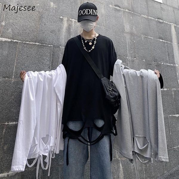 men's t-shirts men long sleeve hole asymmetrical mens oversize s-5xl solid loose all match personalized cool clothing t-shirt, White;black
men's t-shirts men long sleeve hole asymmetrical mens oversize s-5xl solid loose all match personalized cool clothing t-shirt, White;black
