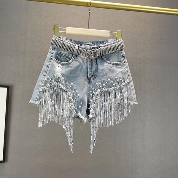 women's jeans cakucool denim shorts pearls diamond beading tassels shiny chic empire ripped slim female plus size, Blue
women's jeans cakucool denim shorts pearls diamond beading tassels shiny chic empire ripped slim female plus size, Blue