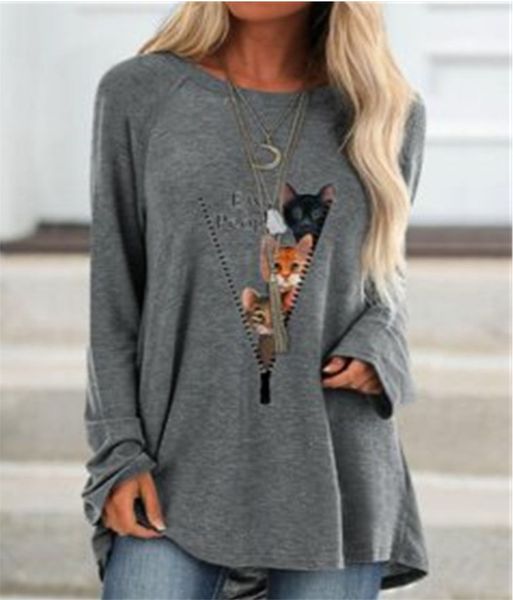 2021 autumn east winter selling new printed round neck long sleeve loose casual women's t-shirt, White
2021 autumn east winter selling new printed round neck long sleeve loose casual women's t-shirt, White