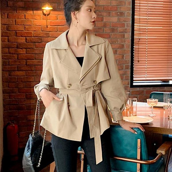 women's trench coats double breasted women 2021 lantern sleeve lace up fall windbreaker slim waist solid autumn jacket, Tan;black
women's trench coats double breasted women 2021 lantern sleeve lace up fall windbreaker slim waist solid autumn jacket, Tan;black