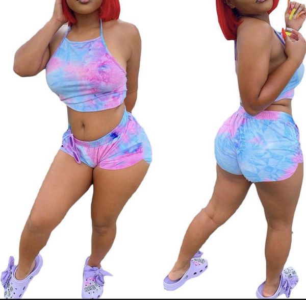 women's tracksuits women summer shorts set tie dying two piece sets 2021 mathing street sports halter neck crop + workout tracksuit, Gray
women's tracksuits women summer shorts set tie dying two piece sets 2021 mathing street sports halter neck crop + workout tracksuit, Gray