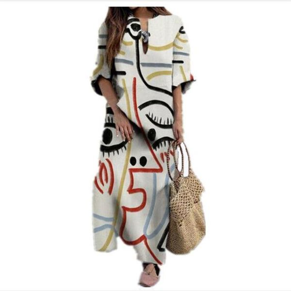 casual dresses 4xl product summer 2021 temperament commuter women v-neck loose waist retro abstract printing 3/4 sleeve big pendulum dress, Black;gray
casual dresses 4xl product summer 2021 temperament commuter women v-neck loose waist retro abstract printing 3/4 sleeve big pendulum dress, Black;gray