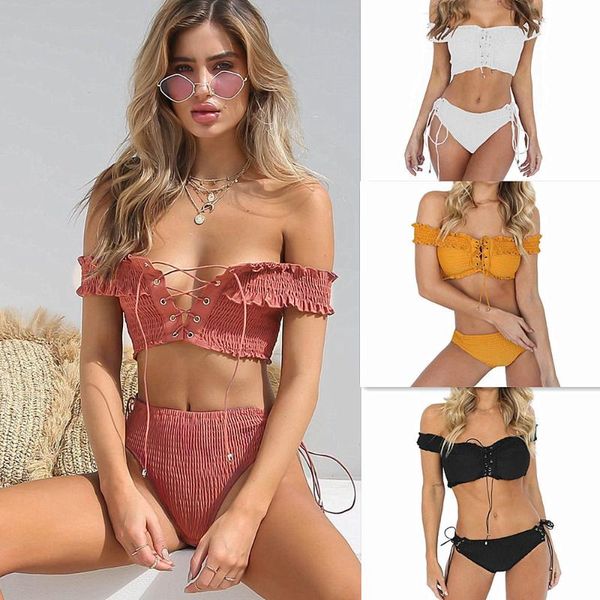 fashion beach bikini set lace-up swimwear braided bohemian strapless bathing bra color random women's, White;black
fashion beach bikini set lace-up swimwear braided bohemian strapless bathing bra color random women's, White;black