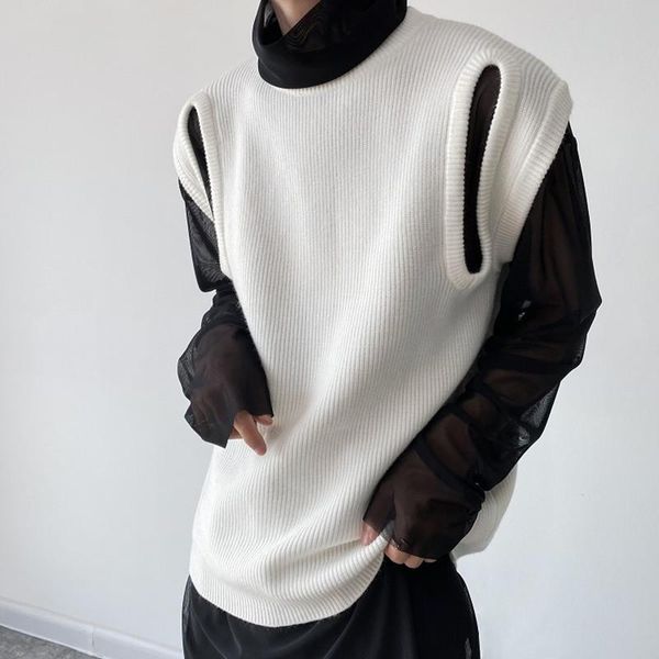 men's vests korean fashion versatile knitted vest 2021 sleeveless double cuff kintwear white causal chic clothing male, Black;white
men's vests korean fashion versatile knitted vest 2021 sleeveless double cuff kintwear white causal chic clothing male, Black;white