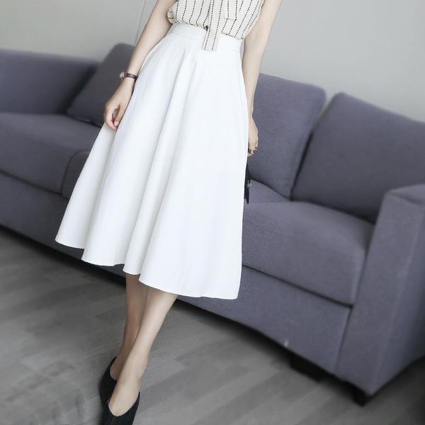 skirts elegant pleated skirt high waist slimming long white fashion solid color half-length vestidos feminino, Black
skirts elegant pleated skirt high waist slimming long white fashion solid color half-length vestidos feminino, Black