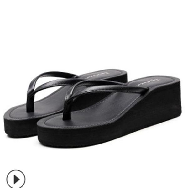 slippers sewing beach shoes, thick bottom slippers, women's summer fashion, wear anti-skid high heels, clip feet, cool flip flop le, Black
slippers sewing beach shoes, thick bottom slippers, women's summer fashion, wear anti-skid high heels, clip feet, cool flip flop le, Black