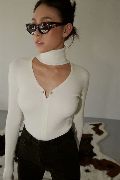 women's tanks & camis women v neck t shirt with brooch pin knitted long sleeve tee slim turtleneck pullover casual elegant autumn, White
women's tanks & camis women v neck t shirt with brooch pin knitted long sleeve tee slim turtleneck pullover casual elegant autumn, White