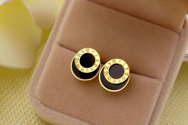 stud tide female roman round circle black earrings fashion wild accessories titanium steel jewelry, Golden;silver
stud tide female roman round circle black earrings fashion wild accessories titanium steel jewelry, Golden;silver