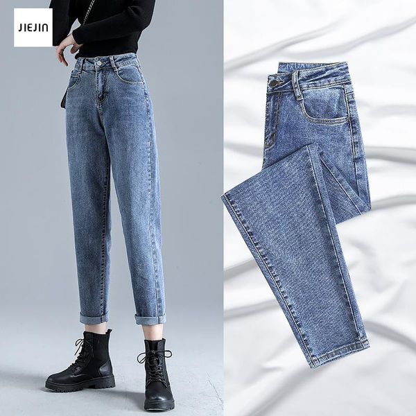 women streetwear pleated mom jeans high waist loose slouchy ankle length casual ladies denim trousers femme women's, Blue
women streetwear pleated mom jeans high waist loose slouchy ankle length casual ladies denim trousers femme women's, Blue