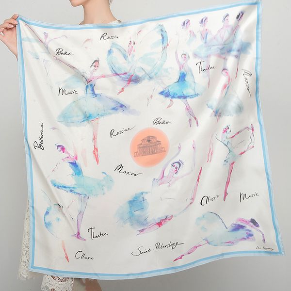 ballet girl print 100% natural scarf designer dancing pure silk wrap office clothes women square head scarves 53*53cm, Blue;gray
ballet girl print 100% natural scarf designer dancing pure silk wrap office clothes women square head scarves 53*53cm, Blue;gray
