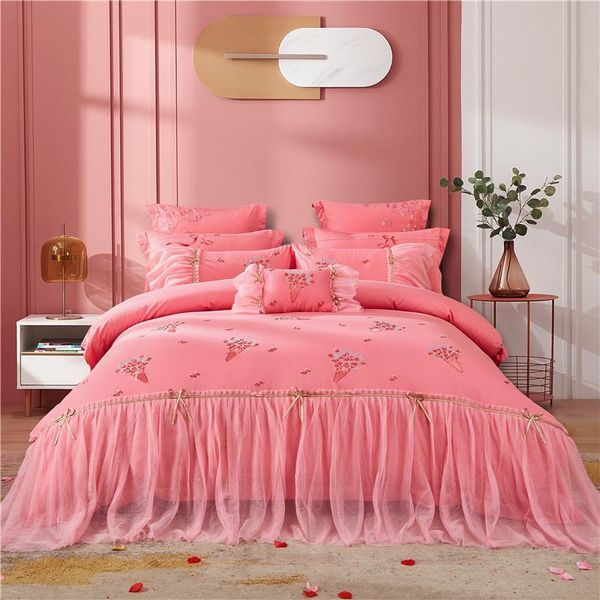 bedding sets 4/6/9pcs luxury pink 100% cotton princess wedding set lace duvet cover quilt bed comforter quilted bedspread
bedding sets 4/6/9pcs luxury pink 100% cotton princess wedding set lace duvet cover quilt bed comforter quilted bedspread