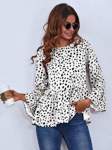 keyhole back allover print peplum p5tg#, White
keyhole back allover print peplum p5tg#, White