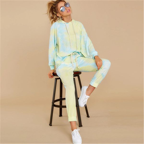 tie dye womens tracksuits fashion trend long sleeve hooded sweatshirt two pieces sets designer female autumn loose casual 2pcs suits, Gray
tie dye womens tracksuits fashion trend long sleeve hooded sweatshirt two pieces sets designer female autumn loose casual 2pcs suits, Gray