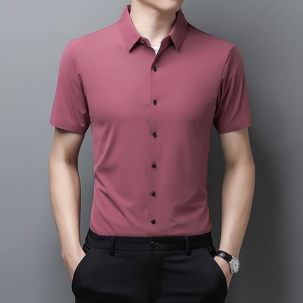 dad's middle-aged men's shirt short sleeve ice silk business casual thin loose solid color simple shirt for men, White;black
dad's middle-aged men's shirt short sleeve ice silk business casual thin loose solid color simple shirt for men, White;black