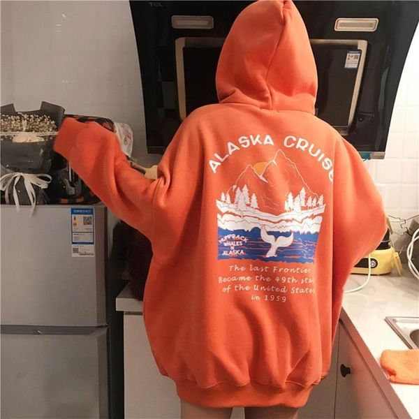 women's hoodies & sweatshirts 2021 fall korean sweatshirt loose printing long sleeve fashion plush pullover sudadera mujer qn*, Black
women's hoodies & sweatshirts 2021 fall korean sweatshirt loose printing long sleeve fashion plush pullover sudadera mujer qn*, Black
