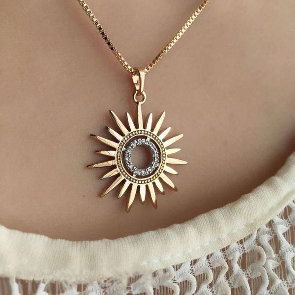 vintage alloy gold color sun necklaces retro bohemian crystal pendant necklace for women ladies charm jewelry accessories, Silver
vintage alloy gold color sun necklaces retro bohemian crystal pendant necklace for women ladies charm jewelry accessories, Silver