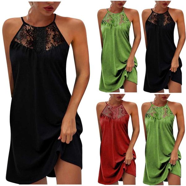 casual dresses fashion women summer spaghetti satin midi dress lace sleeveless o-neck halter solid soft smooth slim, Black;gray
casual dresses fashion women summer spaghetti satin midi dress lace sleeveless o-neck halter solid soft smooth slim, Black;gray